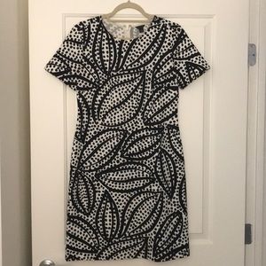 Ann Taylor white and black dress